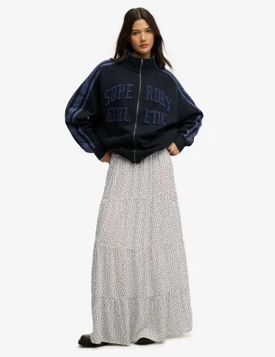 Superdry Woven Tiered Maxi Skirt | White