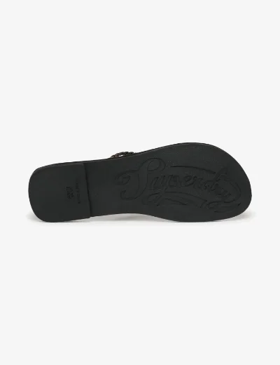 Superdry Faux Leather Braided Flip Flops | Fudge Brown