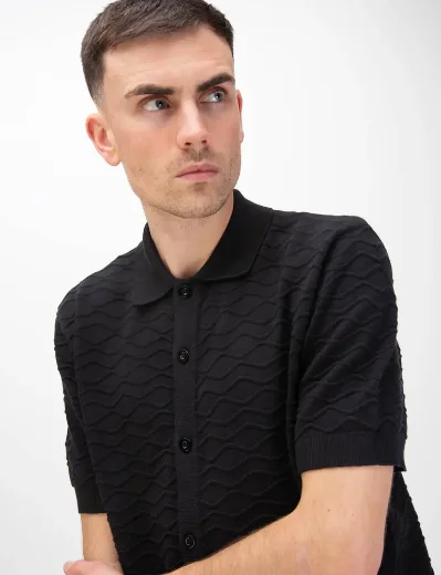 Picture of Luke 1977 Kennet Knitted Shirt | Black