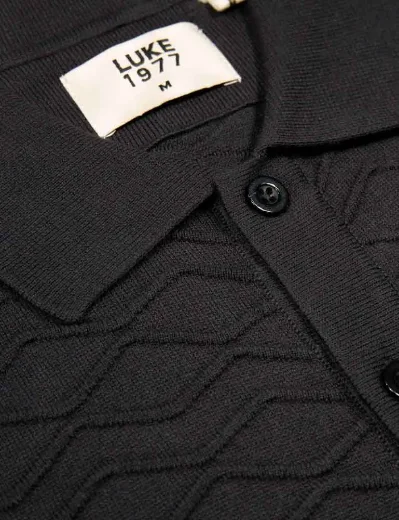 Picture of Luke 1977 Kennet Knitted Shirt | Black