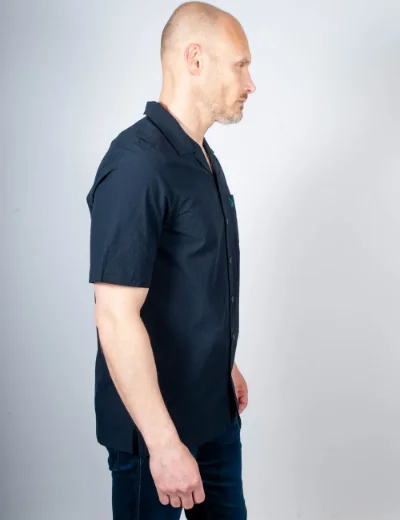 Picture of Fred Perry Seersucker Revere Collar Shirt | Navy