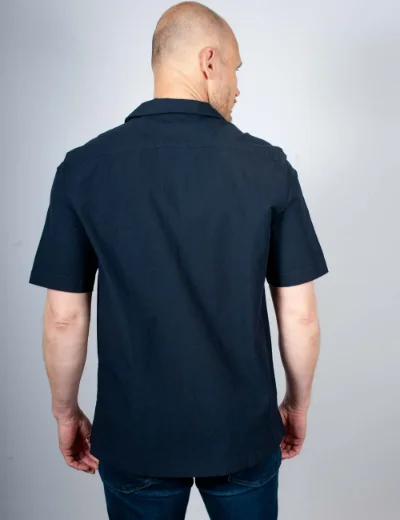 Picture of Fred Perry Seersucker Revere Collar Shirt | Navy