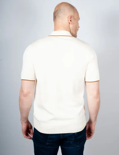 Picture of Fred Perry Tonic Waffle Knitted Polo | Ecru