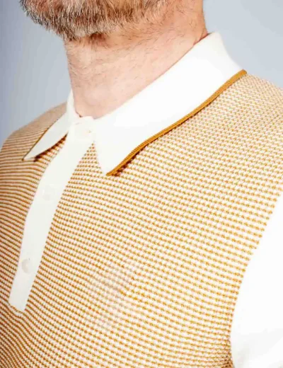 Picture of Fred Perry Tonic Waffle Knitted Polo | Ecru