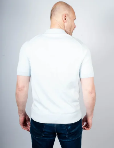 Picture of Fred Perry Short Sleeve Knitted Polo | Light Ice