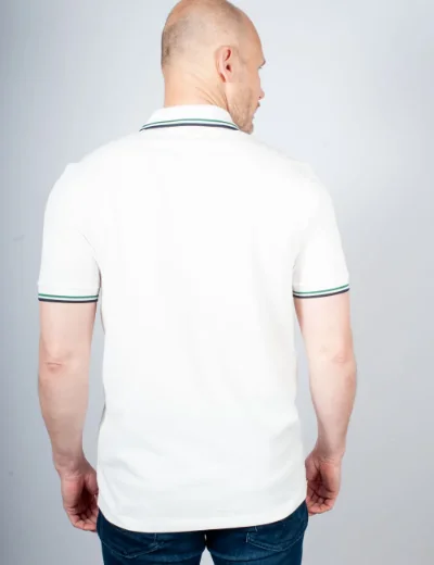 Picture of Fred Perry Twin Tipped Polo | Snow White/Green/Navy