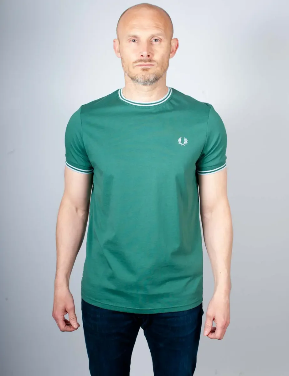Picture of Fred Perry Twin Tipped T-Shirt | Sport Green / Light ice