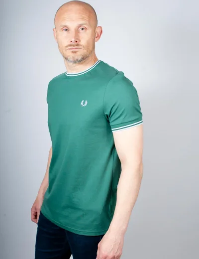 Picture of Fred Perry Twin Tipped T-Shirt | Sport Green / Light ice