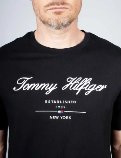 Picture of Tommy Hilfiger Script Logo T-Shirt | Black