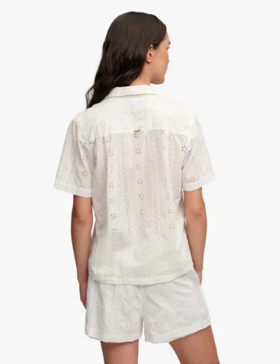 Superdry Womens Heritage Broderie Shirt | Off White