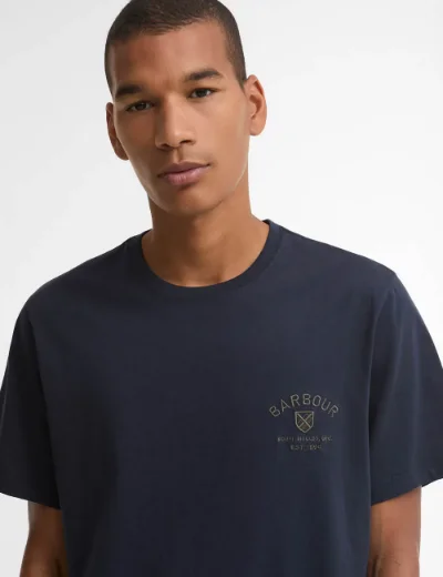 Barbour Men's Tartan Crest T-Shirt | Navy