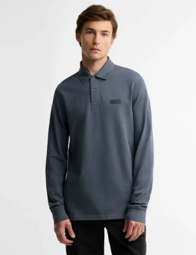 Barbour International Long Sleeve Polo Shirt | Charcoal