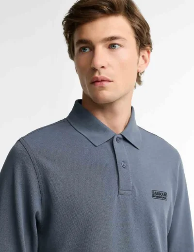 Barbour International Long Sleeve Polo Shirt | Charcoal