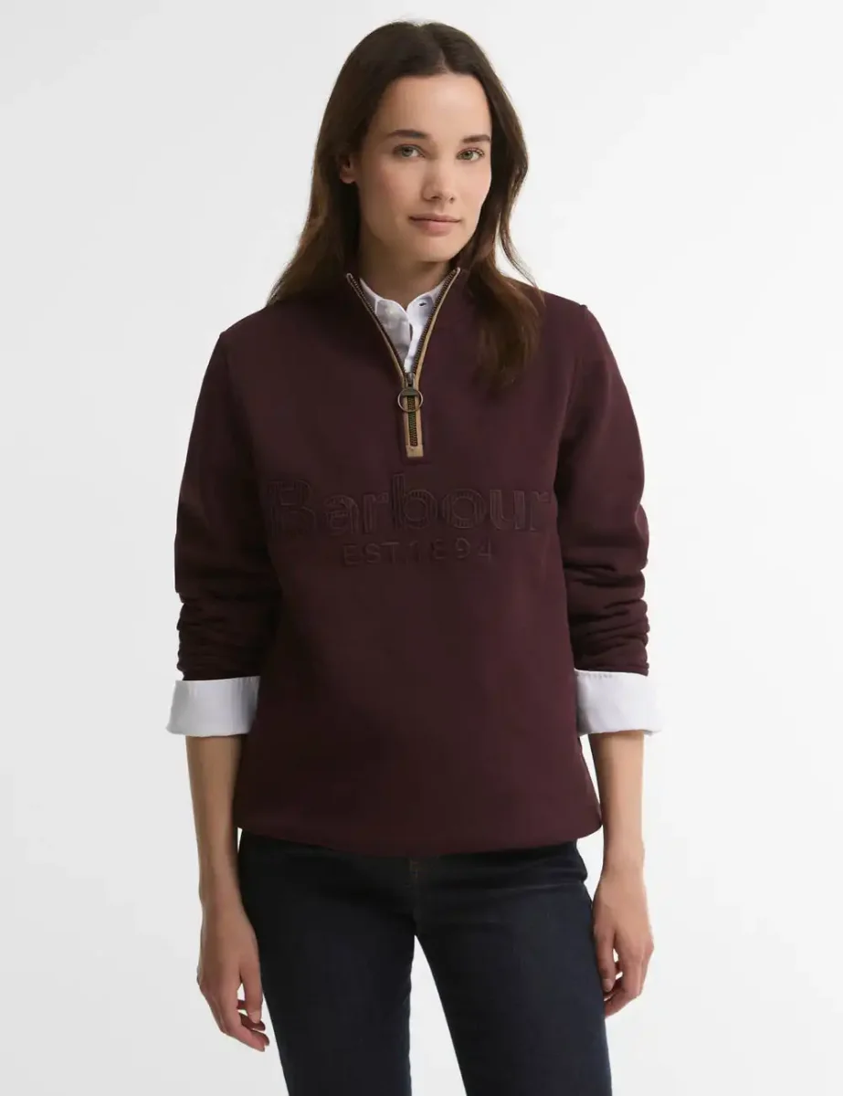 Barbour Womens Cynthia Half Zip | Fig