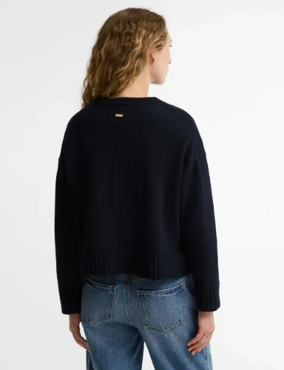 Picture of Barbour Womens Harling Crew Neck Jumper | Navy