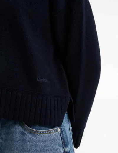 Picture of Barbour Womens Harling Crew Neck Jumper | Navy