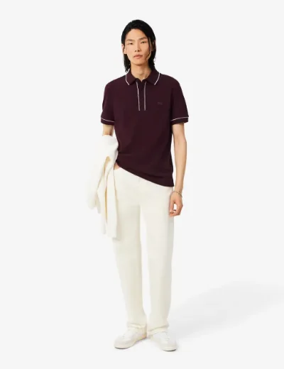 Lacoste Regular Fit Paris Strech Pique Polo | Burgundy