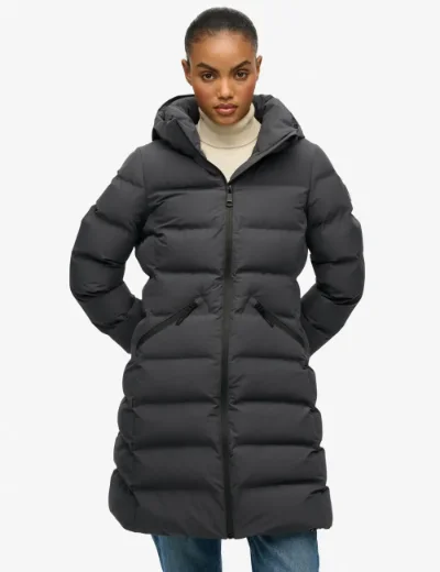 Picture of Superdry Womens City Mid Padded Jacket | Ebony