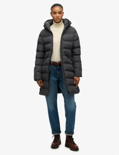 Picture of Superdry Womens City Mid Padded Jacket | Ebony