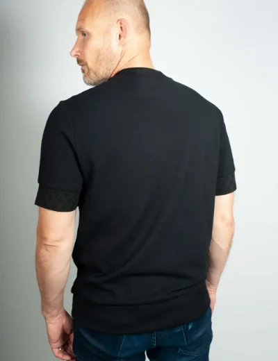 Fred Perry Jacquard Cuff T-Shirt | Black