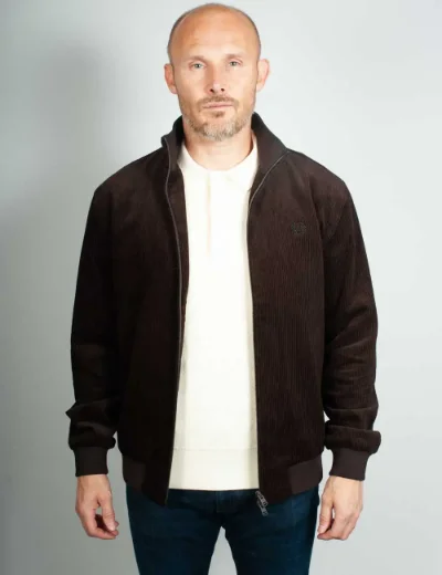 Picture of Fred Perry Mens Cord Brentham Jacket | Rich Brown