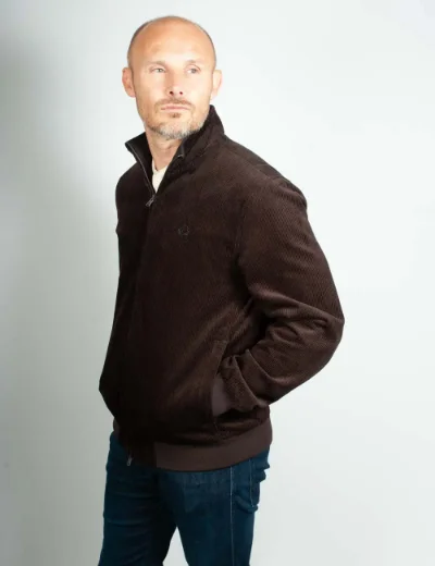 Picture of Fred Perry Mens Cord Brentham Jacket | Rich Brown