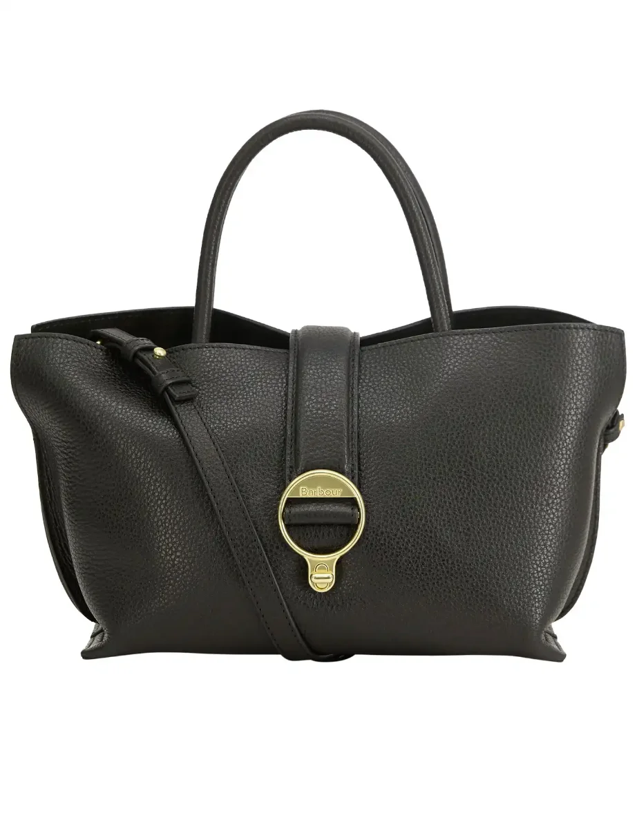 Barbour Womens Alder Mini Leather Tote Bag / Black