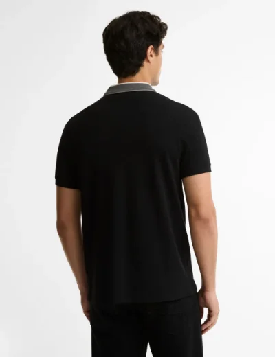 Picture of Barbour International Mens Newport Tipped Polo Shirt | Black