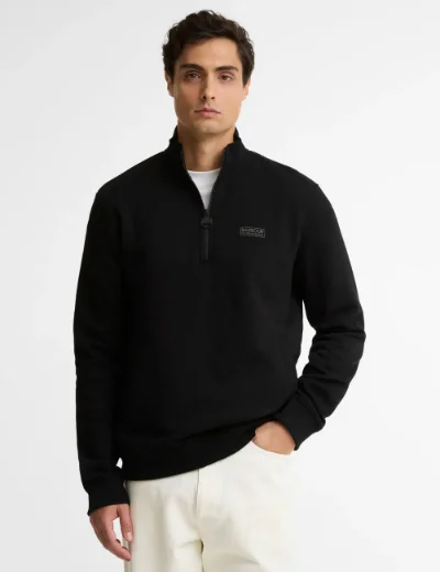 Picture of Barbour International Essential Half Zip Sweatshirt | Black