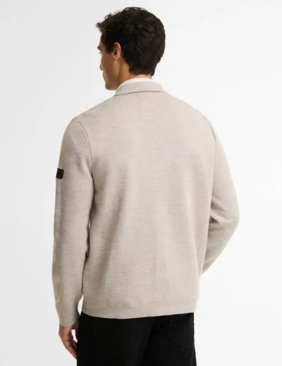 Picture of Barbour International Burley Zip Through Cardigan | Concrete