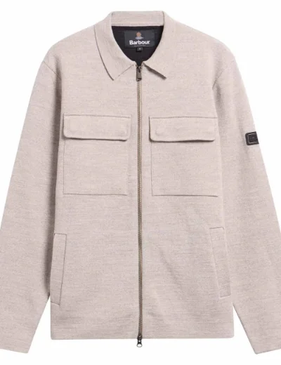 Picture of Barbour International Burley Zip Through Cardigan | Concrete