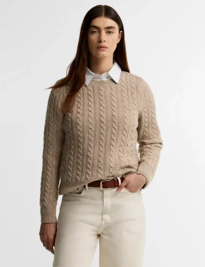 Barbour Womens Ashdown Knit | Honey