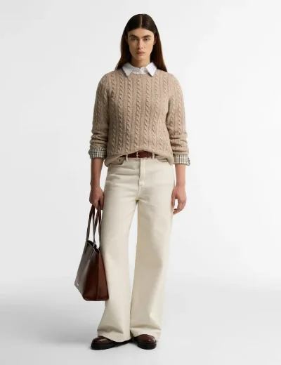Barbour Womens Ashdown Knit | Honey