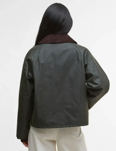 Barbour Womens Arlene Waxed Jacket | Fern / Ancient Tartan