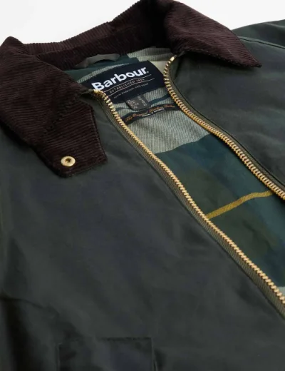 Barbour Womens Arlene Waxed Jacket | Fern / Ancient Tartan