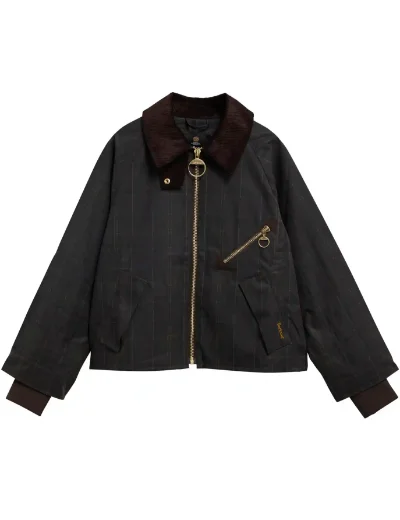 Barbour Womens Arlene Checked Wax Jacket | Classic Shadow Tartan