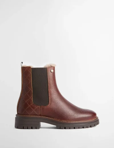 Barbour Womens Evie Faux Fur Chelsea Boot / Brown