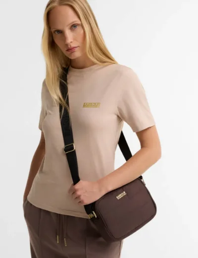 Barbour International Monaco Baffle Quilted Crossbody Bag | Truffle 