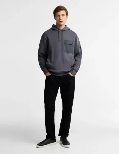 Picture of Barbour INTL Mens Inline Hooded Sweat | Asphalt