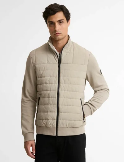 Picture of Barbour International Collins Baffle Quilt Sweat | Concrete