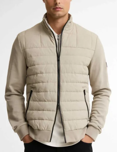 Picture of Barbour International Collins Baffle Quilt Sweat | Concrete