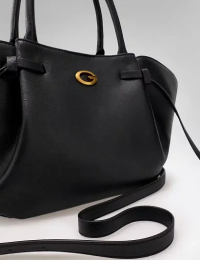 Guess Womens Allegra Faux Leather Handbag | Black