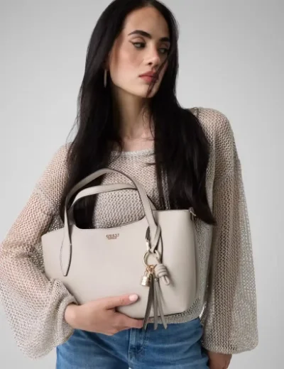 Guess Women's Melody Satchel Bag | Light Taupe