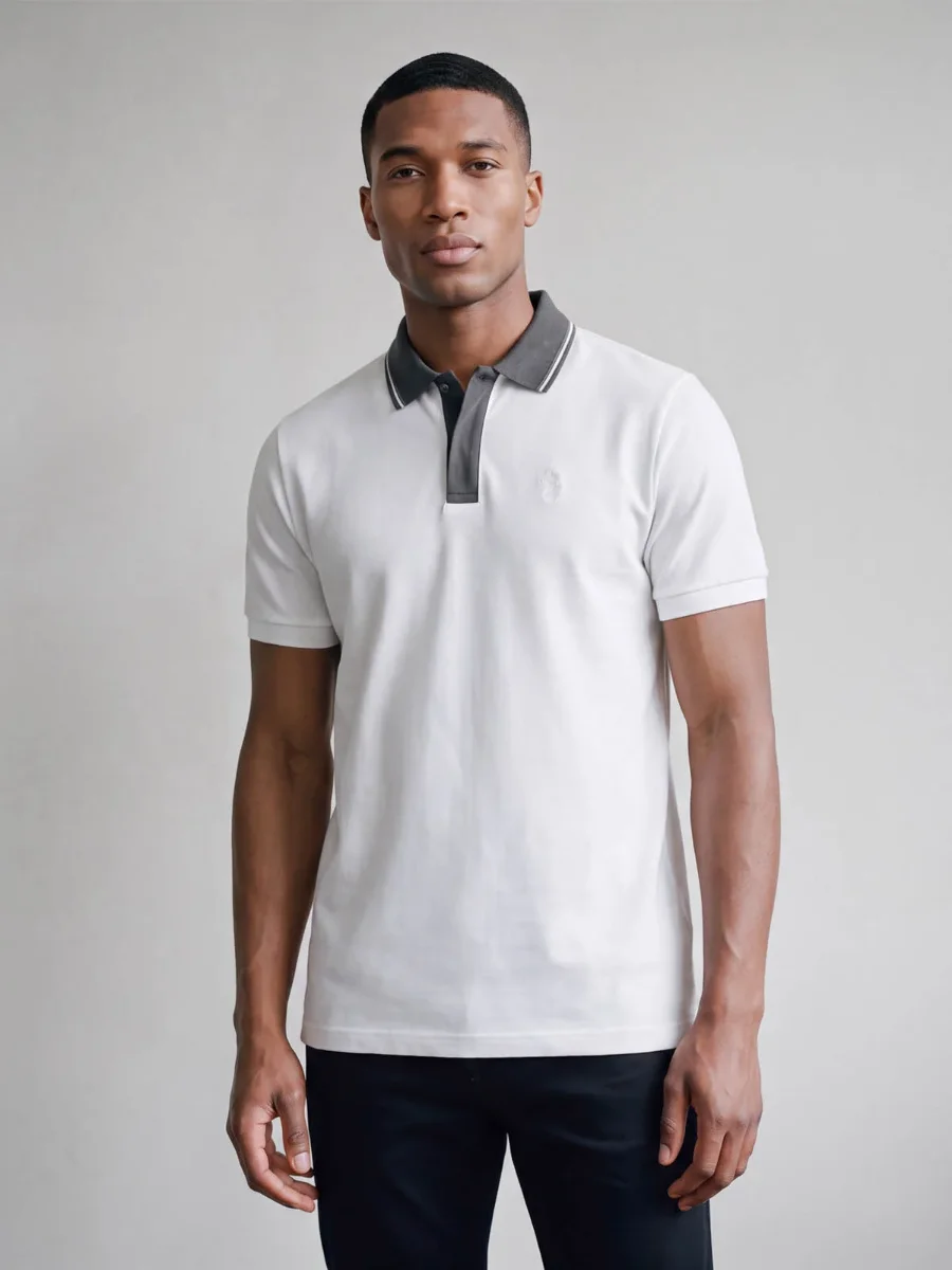 Picture of LUKE 1977 Leo Tonal Polo | White / Concrete 