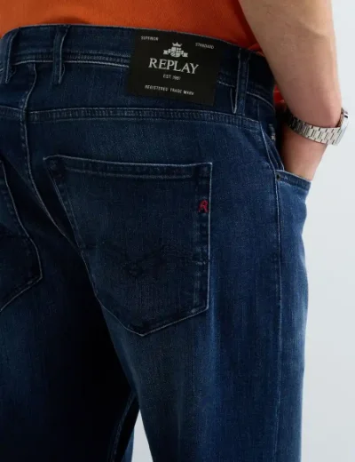 Replay Mens Grover Straight-Fit Jean | Dark Blue