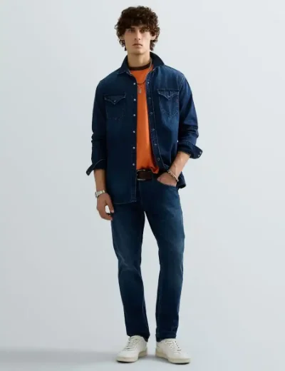 Replay Mens Grover Straight-Fit Jean | Dark Blue