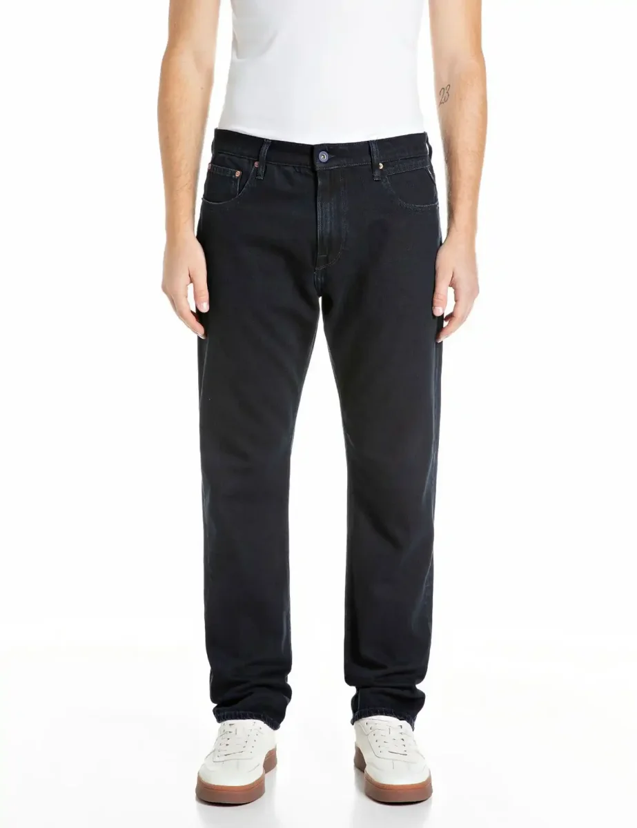 Replay Mens Aideen Straight-Fit Jean / Blue-Black
