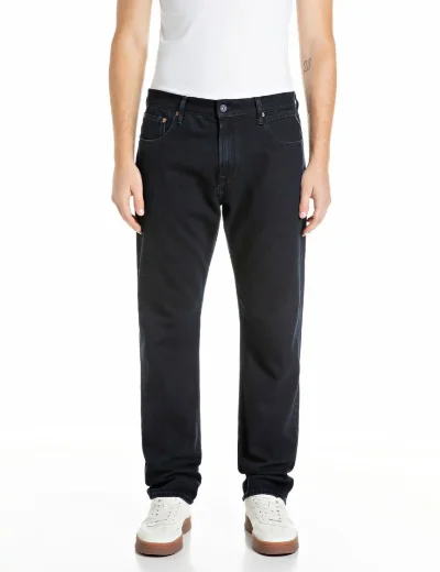 Replay Mens Aideen Straight-Fit Jean / Blue-Black