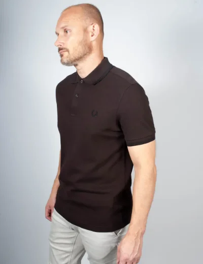 Fred Perry Mens Twin Tipped Polo Shirt | Rich Brown