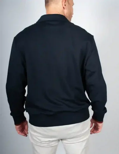 Fred Perry Mens Half Zip Collared Sweatshirt | Navy